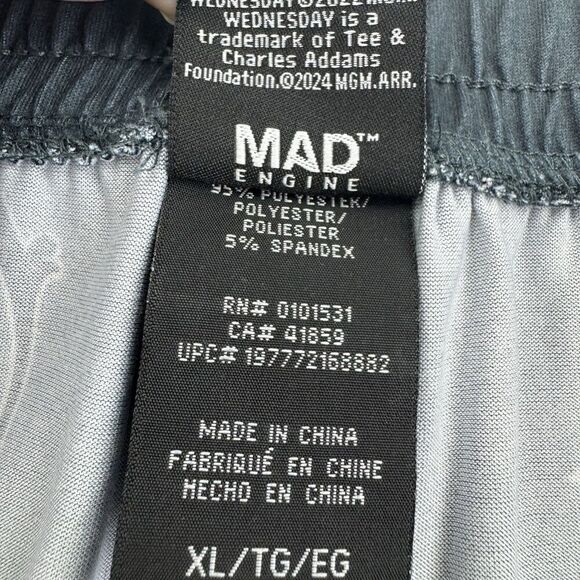 Wednesday Addams Pajama Pants XL Black Gray Halloween Sleepwear Mad Engine - Picture 5 of 9